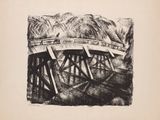 an image of a drawing of a bridge over a body of water