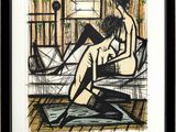 l'image d'un dessin représentant une femme assise sur une chaise