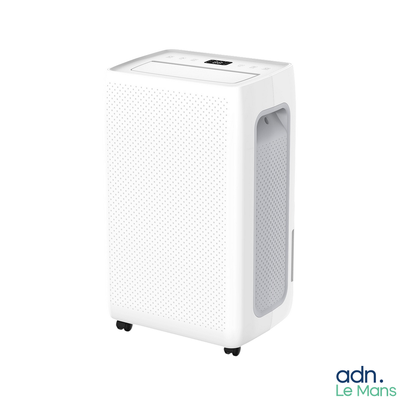 un purificateur d'air blanc posé sur une table