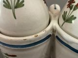 two eggs that are decorated with flowers on them