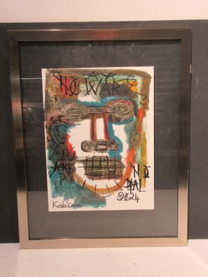a picture of a picture of a guitar with graffiti on it