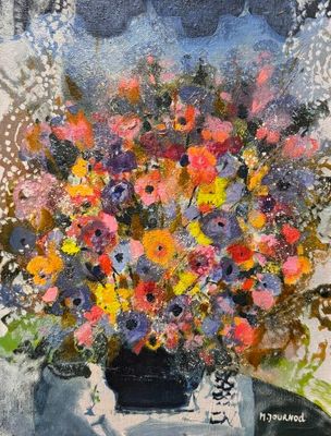 Monique JOURNOD (1935-2024). Nature morte aux fleurs. - Photo 1