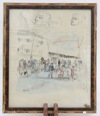 Joaquin FABRES (1864-1914) le spectacle de rue.