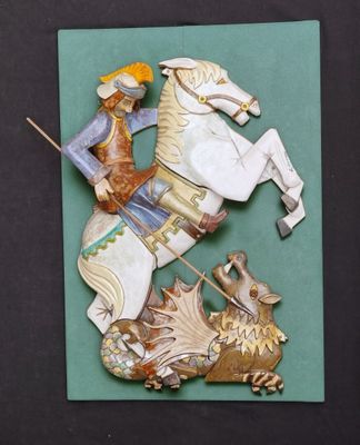 a picture of a picture of a man on a horse