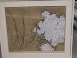 a picture of a picture of white flowers in a frame