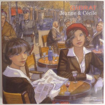 une illustration représentant une femme assise à une table dans un café