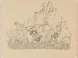 an image of a drawing of a ship in the water