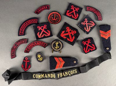 a lot of patches and patches on a table
