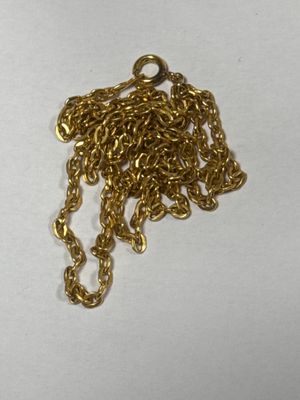 gold plated chain with a clasp on a white background
