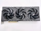 the graphics card has three fan blades on top of it