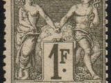 a stamp with a picture of two women on it