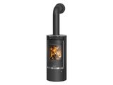 a black wood burning stove on a white background