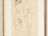 a drawing of a couple of men standing next to each other
