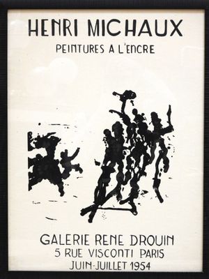 une image représentant une affiche en noir et blanc sur laquelle figure un groupe de personnes