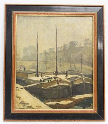 Jean NIER — Peinture des péniches amarrées à Paris - Photo 1