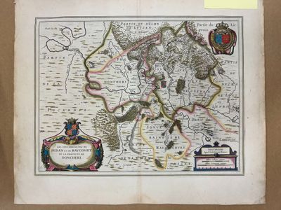 une vieille carte de l'Europe sur laquelle figure l'image d'un homme à cheval