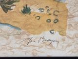 a picture of a painting with a picture of a map on it