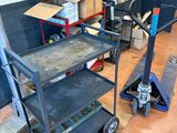 a cart that is sitting in the middle of a room