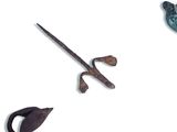 a lot of old tools that are on a white surface