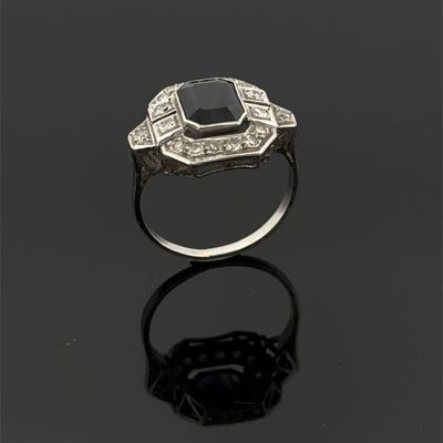 bague art déco en diamant et platine