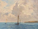 un tableau représentant un voilier en pleine mer