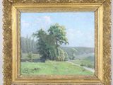 an image of a painting of a tree in a field
