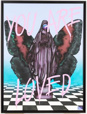 Ecole street art contemporaine. You are loved. Acrylique sur…