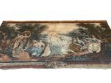 an image of a tapestry with a painting of a group of people on it