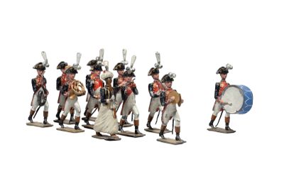 Les figurines de soldats portent des uniformes de différentes couleurs.