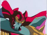 un gros plan sur l'image d'un personnage de dessin animé allongé sur un lit