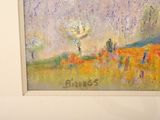 a painting on the wall of a room with a picture on it