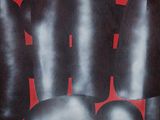 une image représentant un tableau noir et rouge sur fond rouge