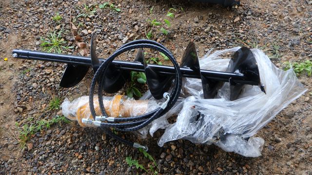 Tarière hydraulique pour mini-pelle 1t avec attelage, flexibles 8...