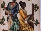 a picture of a picture of a man and a woman playing a piano