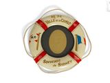 a life preserver that is on a white surface