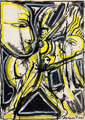 LE COUR Patrick - Femme et enfant (1997) - Technique mixte s…