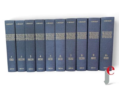 six blue books are lined up in a row on a white surface