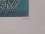 a picture of a drawing of a bird on a branch