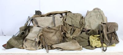 a lot of bags that are sitting on a table