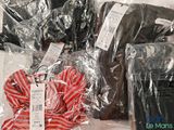 many bags of luggage that are sitting on a table