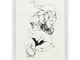 un dessin en noir et blanc représentant une femme allongée sur le dos