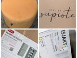 several pictures of a box with a cake inside of it and a box with a cake inside of it and a box with a cake inside of it