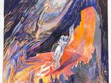 an image of a painting of a man riding a skateboard