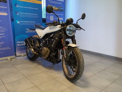 a motorcycle that is parked in a showroom