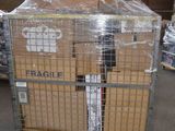 a cart that has some boxes on it in a warehouse