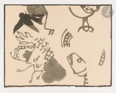 drawing of a drawing of a bird, a bird, and a bird on a sheet of paper
