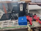a table with a bunch of electronics on it