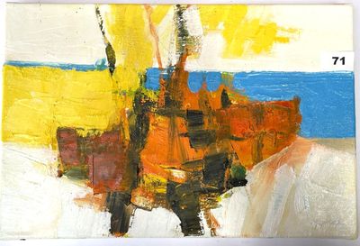 un tableau représentant un homme à cheval sur la plage