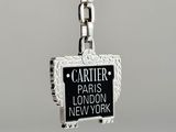 the keychain has a black and white picture on it