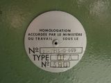 a label on the side of a machine that says no type of type of machine